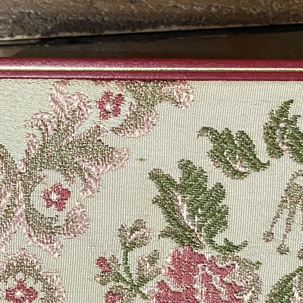 Vintage Rolex Watch Box Red Floral Tapestry Embroidery Gold Trim case